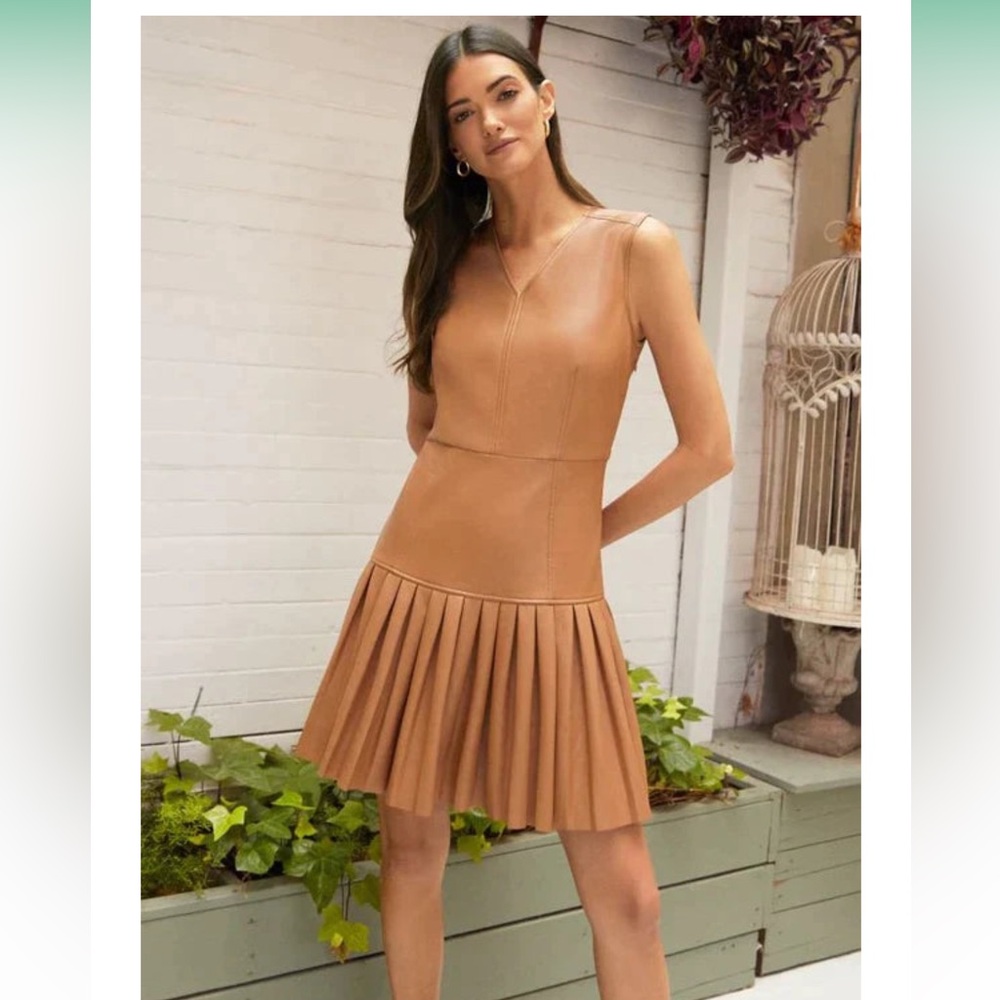 Shoshanna Faux Leather Tae Dress NWT